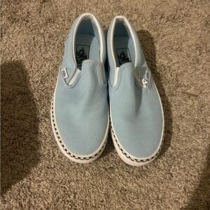 Vans Blue Slip-On Sneakers with Rope Trim